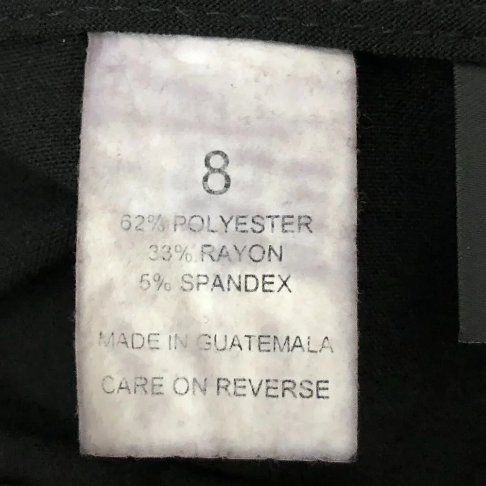 Vintage - BRIGGS NEW YORK - Black Pencil Skirt with Pleated Hem & Zipper- Size 8